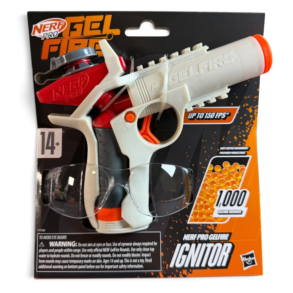 Nerf Pro Gelfire Ignitor Blaster 1000 Rounds Eyewear F9938 New